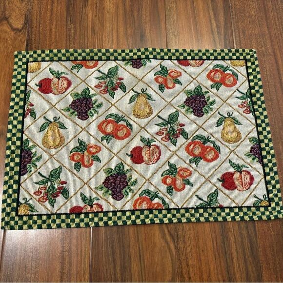 Set of 4 Fruit Mosaic Vintage Placemats - Picture 2 of 6